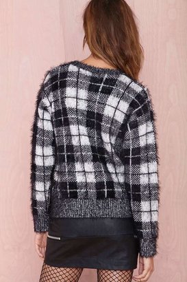 Nasty Gal Motel Check Me Out Sweater- Black/White