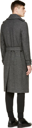Lanvin Dark Grey Tweed Long Overcoat