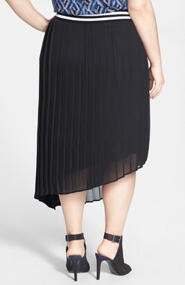 Bellatrix Asymmetric Pleated Midi Skirt (Plus Size)