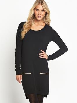 South Loose Fit Zip Detail Knitted Tunic