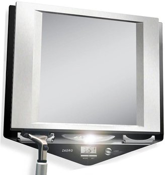 Zadro 9 in. x 9 in. Fog-Free Lighted Shaving Mirror in Stainless Steel and Black