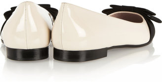 Miu Miu Bow-embellished patent-leather loafers