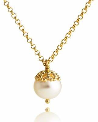 House of Fraser Jersey Pearl Emma kate gold pearl filigree pendant