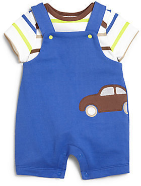 Offspring Infant's Two-Piece Striped Bodysuit & Cars Overall Set