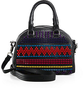 Christian Louboutin Multicolor Studded Leather Bowling Satchel