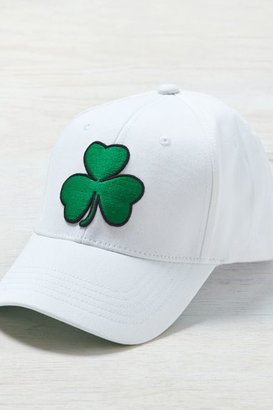 American Eagle Outfitters White Shamrock Fitted Baseball Cap