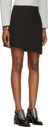 CNC Costume National Black Wool Asymmetrical Mini Skirt