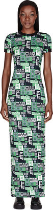 Versus Green Stretch Jersey Printed M.I.A Edition Dress
