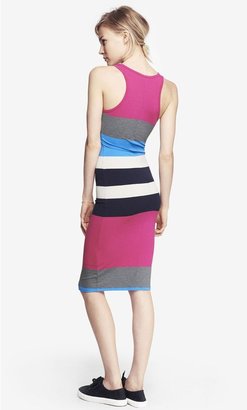 Express Multicolor Stripe Midi Sheath Dress