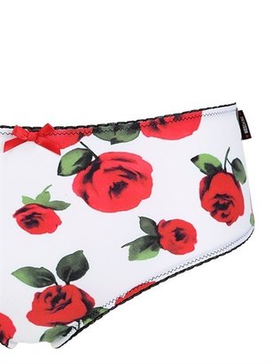 Moschino Rose Printed Microfiber Hipster Brief