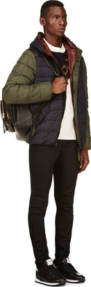 Duvetica Navy & Olive Quilted Down Ortro Jacket