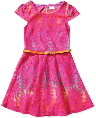 Sweet Heart Rose Little Girls' Overlay Print Dress