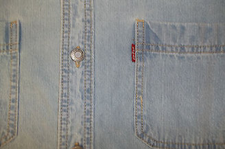 Levi's Denim Shirt Rivet Buttons New Age Bleach Blue Authentic Levis M L Xl Xxl