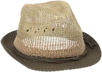 San Diego Hat Company San Diego Hat Women's Crochet Contrast Knit Fedora Hat