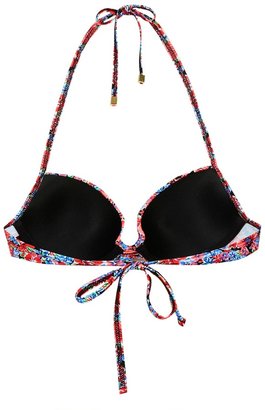 Topshop 'Forest Ditsy' Plunge Bikini Top