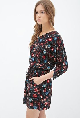 Forever 21 Contemporary Floral Dolman Dress