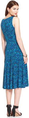 Jessica Howard Sleeveless Dot-Print Tea-Length Dress