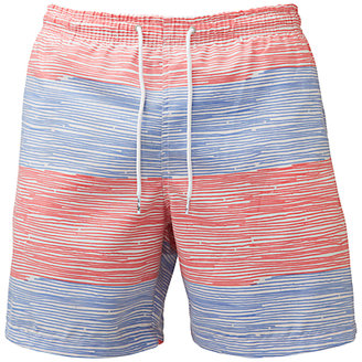 Franks Stripe Swim Shorts, Red/Navy
