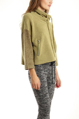 3.1 Phillip Lim Boxy Pullover Sweater with Marled Sleeves