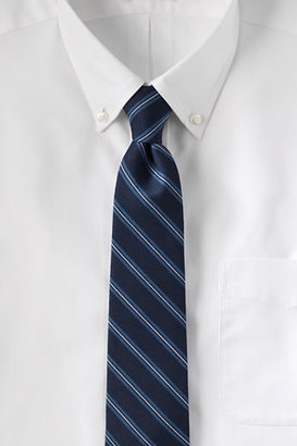 Lands' End Men's Silk Wool Thin Stripe Necktie