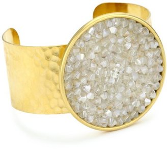 Liz Palacios Lunas" Gold-Plated and Moonlight Swarovski Crystal Cuff Bracelet