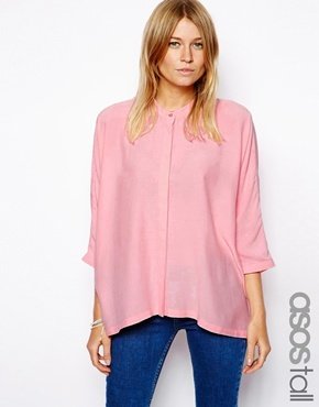 ASOS Tall TALL Blouse with Round Neck and Batwing Sleeve