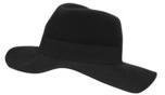 Dorothy Perkins Womens Black Felt Fedora Hat- Black