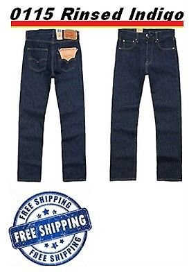 Levi's Levis Style# 501-0115 34 X 34 Rinsed Indigo Original Jeans Straight Pre Wash