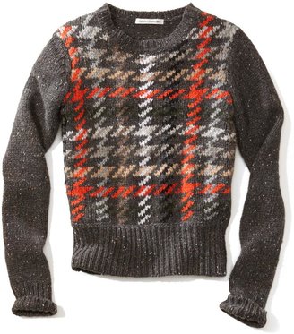 Autumn Cashmere Plaid Crewneck Sweater