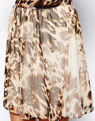 Vero Moda Leopard Flippy Skirt