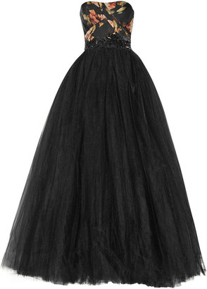 Marchesa Notte Embellished tulle gown