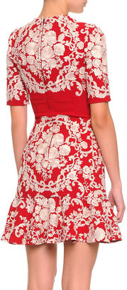 Dolce & Gabbana Embroidered Floral Dress, Red/White