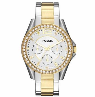 Fossil Women's Riley Quartz Two-Tone Stainless Steel Chronograph Watch