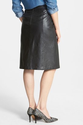 Halogen Pleat Leather Skirt