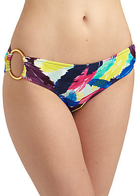 Milly Barbados Feather-Print Bikini Bottom