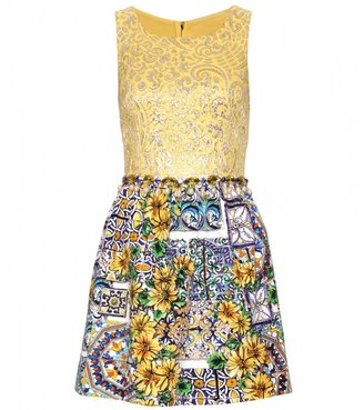 Dolce & Gabbana MIXED-MEDIA DRESS WITH BEAD EMBELLISHMENT