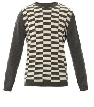 Chinti and Parker Chequered intarsia-knit cashmere sweater
