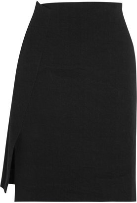 Donna Karan Scissor stretch linen-blend mini skirt