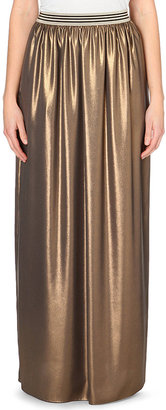 Brunello Cucinelli Metallic Silk Maxi Skirt - for Women