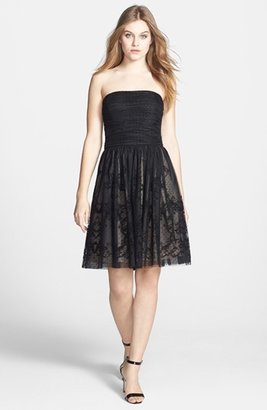 Betsey Johnson Ruched Bodice Strapless Dress