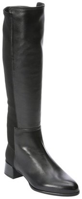 Stuart Weitzman black leather 'Mezzanine' knee-high stretch slip-on boots