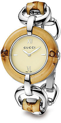 Gucci Stainless Steel and Bamboo Link Bracelet Watch