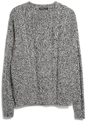 MANGO Cable-knit flecked sweater