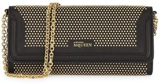Alexander McQueen Heroine black leather stud wallet