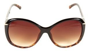Cat Eye Brown and Gold Leopard Print Demi Sunglasses