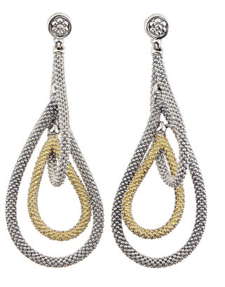 Lagos 18K Gold & Sterling Silver Soiree Caviar Tiered Drop Earrings