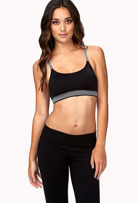 Forever 21 SPORT Low Impact Striped Sports Bra