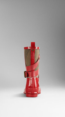 Burberry Check Detail Belted Rain Boots