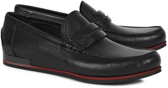 Dolce & Gabbana Black leather penny loafers