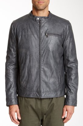 Kenneth Cole New York Hooded Faux Leather Jacket